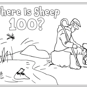 Where is Sheep 100? Coloring Sheet