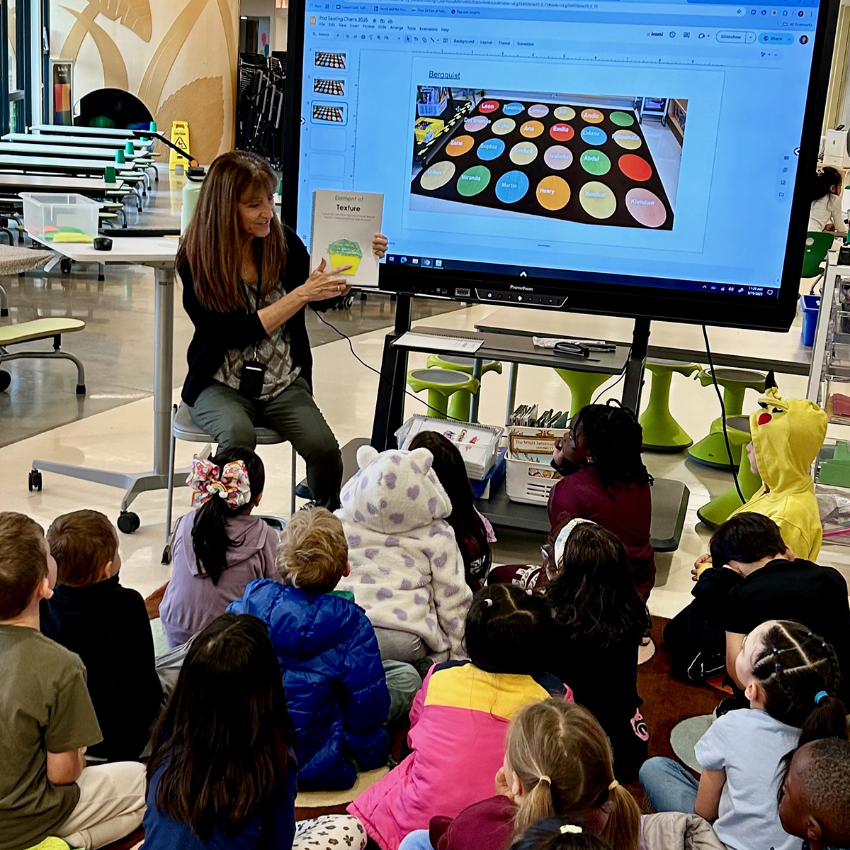 Susie speaking to children 