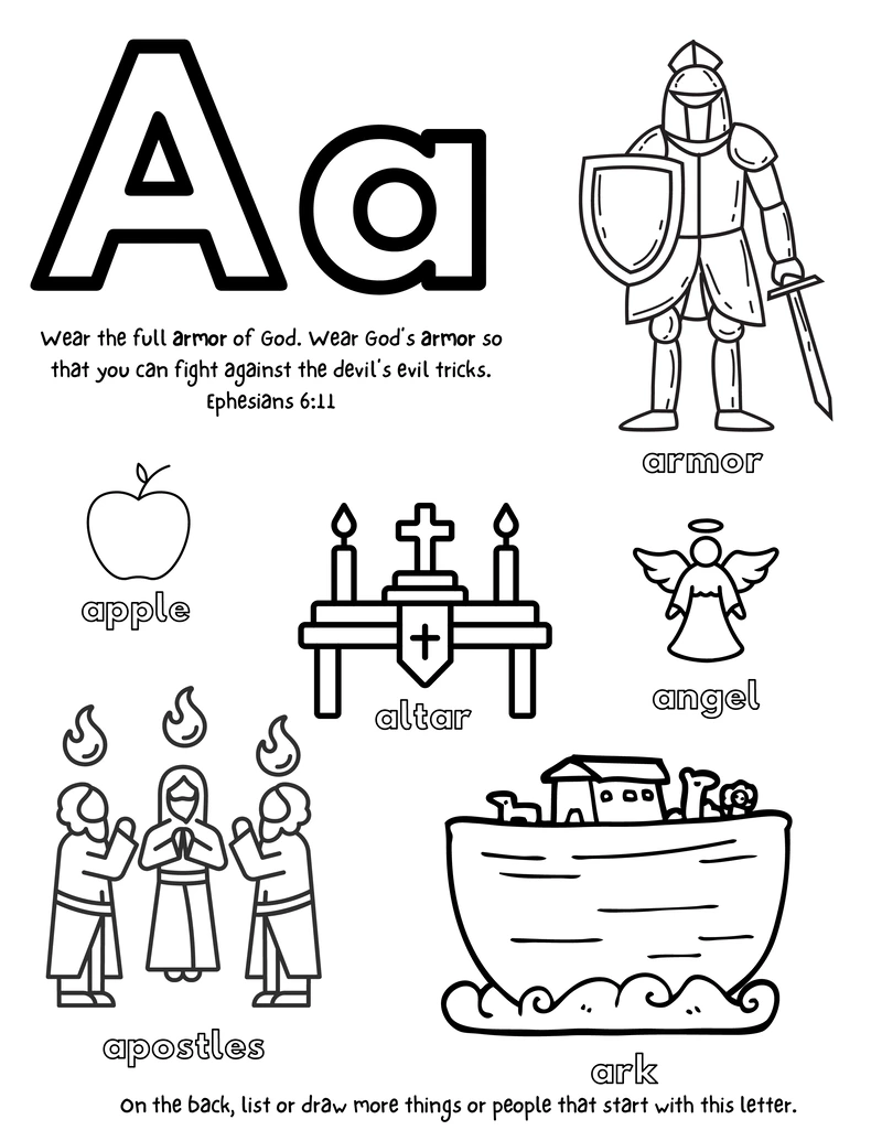 Letters ABC - Coloring Printout ~ Susie Crosby